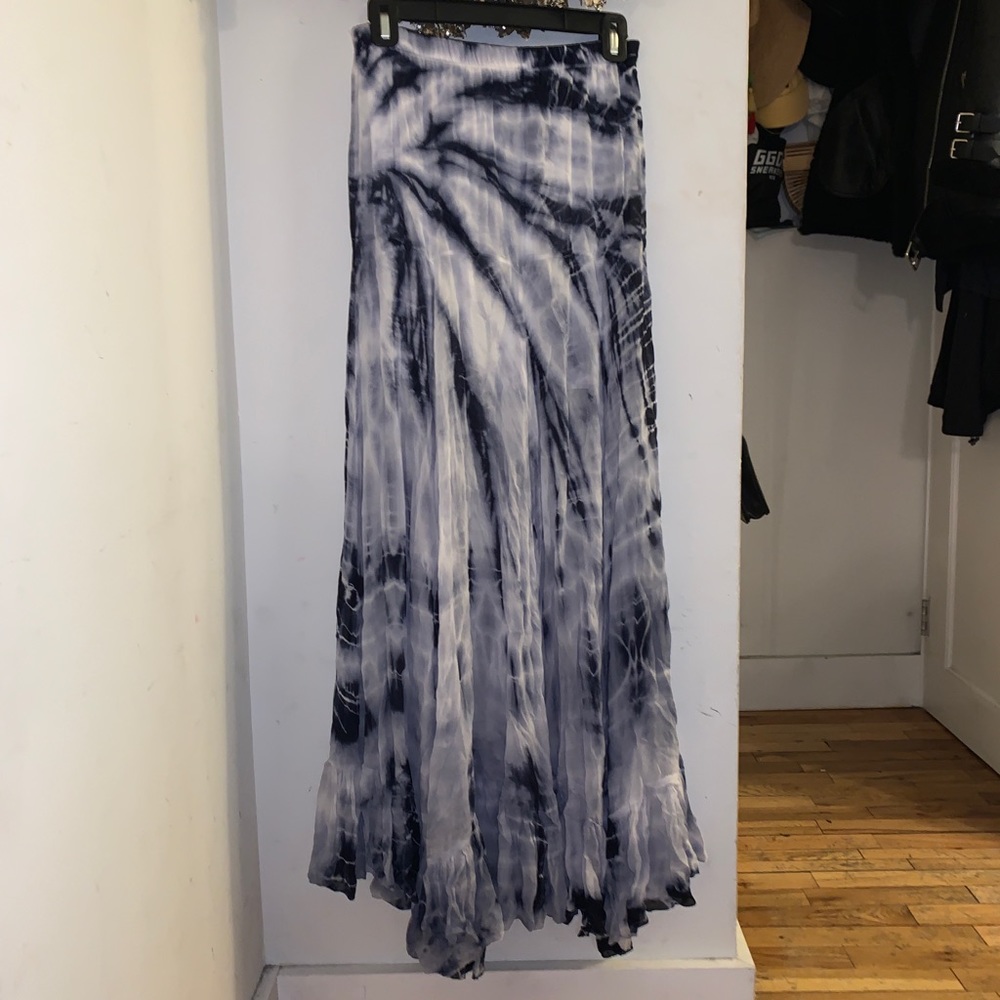 Cute blue tie dye maxi skirt